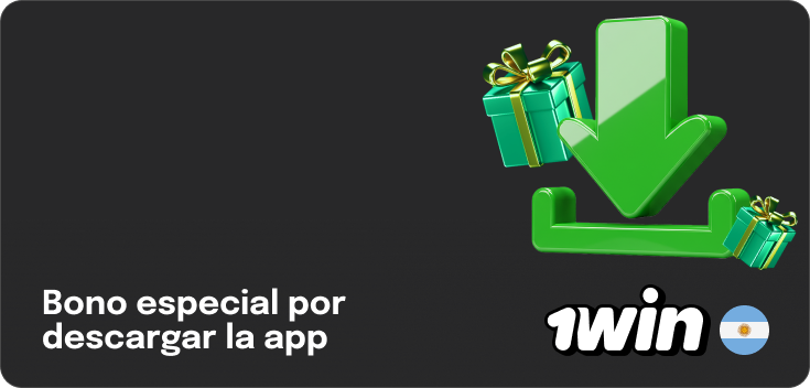 1Win Argentina - bono por descargar la aplicación móvil