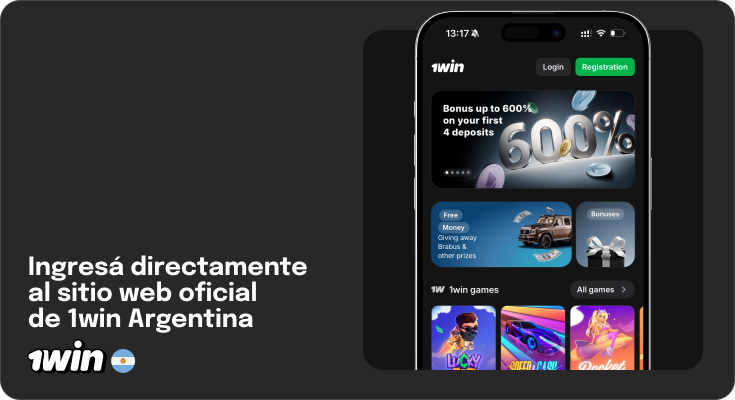Abra un sitio web oficial de 1Win: aplicación móvil de 1Win para iOS