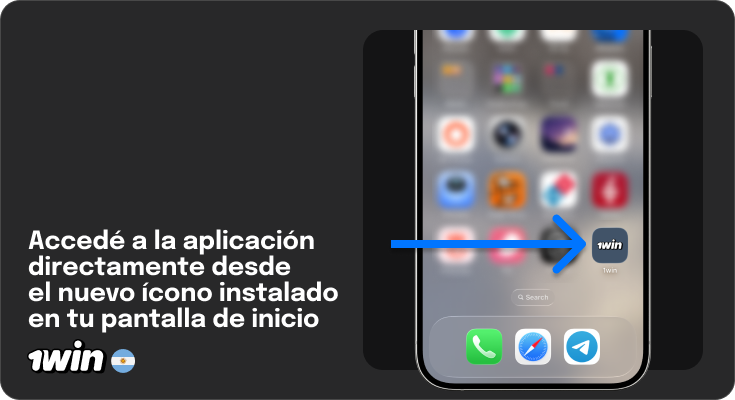 Empieza a usar 1Win desde la pantalla de inicio de tu iPhone - Aplicación móvil 1Win para iOS