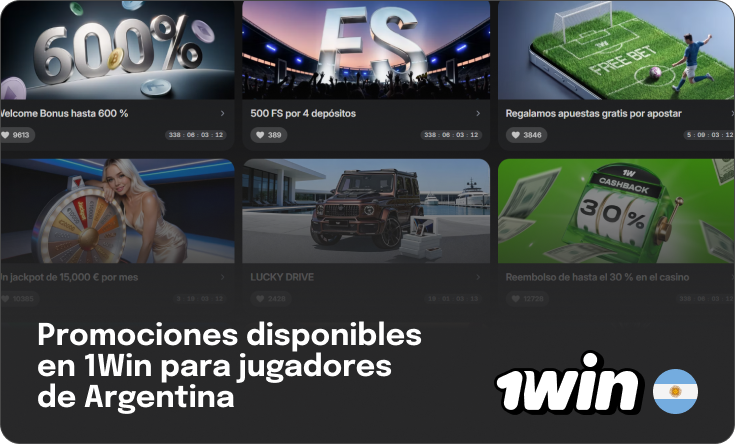 Promociones actuales para jugadores 1Win en Argentina