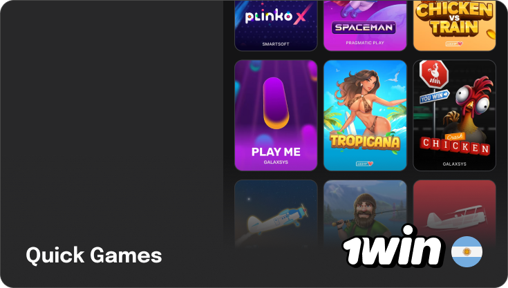 Categoría de Juegos Rápidos en 1Win Casino Argentina