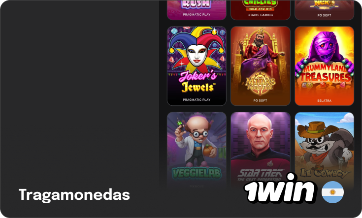 Categoría de tragamonedas en 1Win Casino Argentina