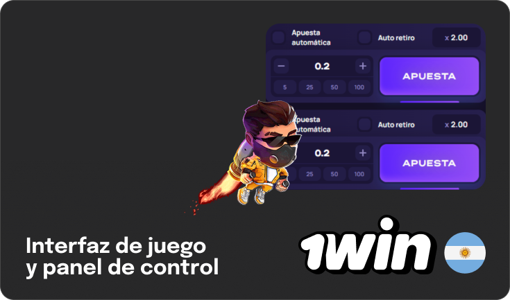 Interfaz Lucky Jet: los jugadores pueden usar el botón doble "Apuesta" y la apuesta automática - 1Win Argentina