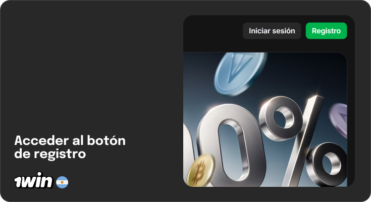 Para iniciar el registro en 1Win, presione el botón 'Registro' en la parte superior del sitio web