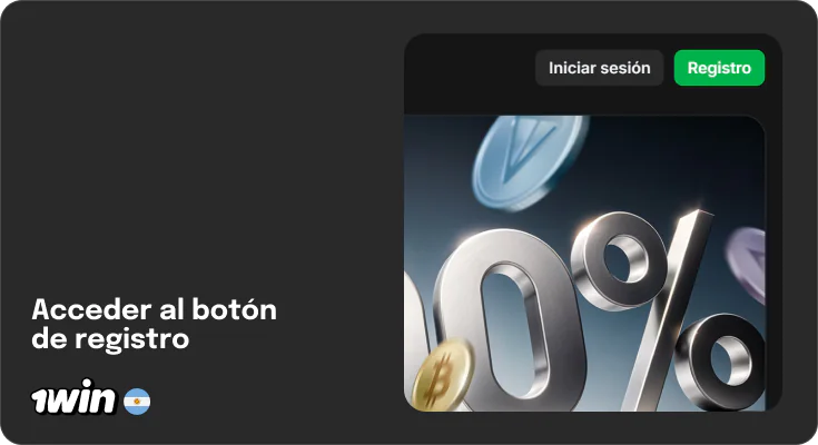 Para iniciar el registro en 1Win, presione el botón 'Registro' en la parte superior del sitio web