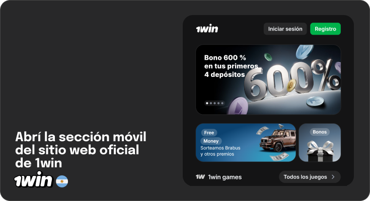 Abra el sitio web de 1Win para iniciar el registro