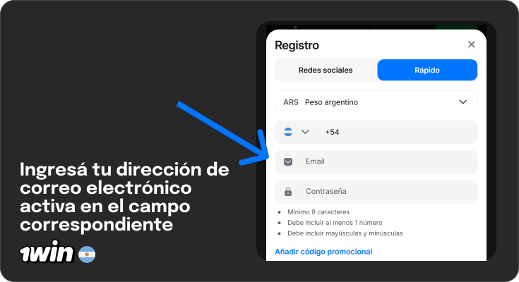 Completa tu email actual - 1Win Argentina